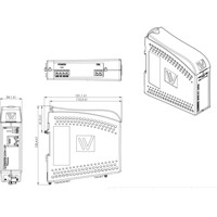 DDW-120 industrieller Wolverine Ethernet SHDSL Extender mit bis zu 15.3 Mbps Datendurchsatz von Westermo Zeichnung