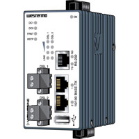 DWW-142-12VDC-BP industrieller Wolverine SHDSL Ethernet Extender mit einer Bypass Funktion von Westermo Illustration