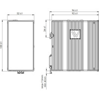 DDW-142-485 Wolverine SHDSL Fast Extender mit einem 2-Port L2 Switch und einem RS-485/422 Anschluss von Westermo Zeichnung