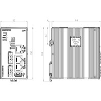 DDW-142 Managed Wolverine SHDSL Ethernet Extender mit einem 2-Port L2 Switch von Westermo Zeichnung