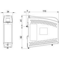 Zeichnung des EDW-100 seriellen RS-232/422/485 zu Ethernet Konverter von Westermo