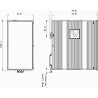 L110-F2G-12VDC Managed Layer 2 Industrie Switch mit 8x RJ45 und 2x SFP Ports von Westermo Zeichnung