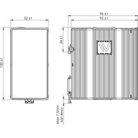 L210-F2G industrieller Lynx Layer 3 Netzwerk Switch mit 8x Fast Ethernet RJ45 und 2x SFP Ports von Westermo Zeichnung