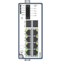 Lynx-3310-E-F2G-T8-LV industrieller Layer 3 Netzwerk Switch von Westermo Illustration Front