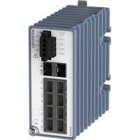 Lynx-3310-F2G-T8-LV industrieller Layer 2 Managed Switch mit 8x RJ45 und 2x SFP Ports von Westermo gedreht