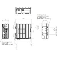 Lynx-3510-E-F2G2.5-F2G-T6G-LV industrieller Layer 3 Switch von Westermo Zeichnung Zeichnung des industriellen Lynx-3510-E-F2G2.5-F2G-T6G-LV Layer 3 Switch von Westermo