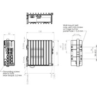 Zeichnung des Lynx-3510-F2G2.5-F2G-T6G-LV Layer 2 Industrie Switch von Westermo