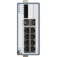 Lynx 3510-F2G-P8G-LV industrieller PoE Gigabit Switch mit 8x RJ45 und 2x SFP Ports von Westermo von vorne