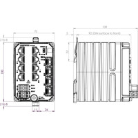 Lynx 5612-E-F4G-T8G-LV IEC 61850-3 Substation Automation Ethernet Switch von Westermo Zeichnung