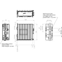 Zeichnung der Lynx-RB-FT3G-MV IEC 61850-3 Westermo Redundanz Box