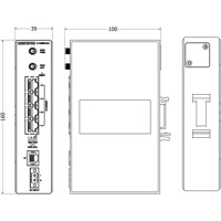 Merlin-4106-T4-S1-DI1 industrieller 4G LTE Router mit NIS Sicherheitsfeatures von Westermo Zeichnung