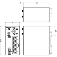 Merlin-4405-T4-LV 4G LTE Cat 4 Industrie Router von Westermo Zeichnung