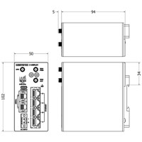 Merlin-4407-T4-S2-LV-PFN industrieller 450 MHz Router mit hoher Cybersicherheit von Westermo Zeichnung