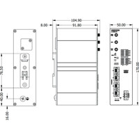 Merlin-4605-T4-DI6-DO2-LV IEC 61850-3 4G LTE Mobilfunkrouter von Westermo Zeichnung