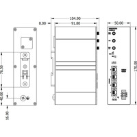 Merlin-4605-T4-LV IEC 61850-3 LTE Industrie Router von Westermo Zeichnung