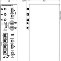 Zeichnung des Merlin-4610-T6-S2-LV-QFZ-PFN IEC 61850-3 Mobilfunkrouter von Westermo