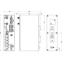 Merlin-4708-V-T4G-S2-DI6-DO2-LV-QFR VDSL 4G LTE Mobilfunkrouter von Westermo Zeichnung