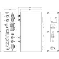 Zeichnung des Merlin-4758-V-T4G-S2-DI6-DO2-LV-PFO 5G VDSL Router von Westermo