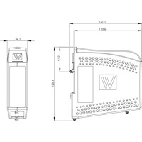 ODW-720-F2 kompakter Ring/Multidrop Glasfaser zu RS232 Konverter von Westermo Zeichnung