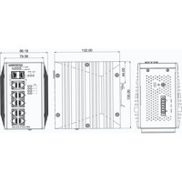 PSI-010-FT2G-P8G Gigabit PoE Booster Switch von Westermo Zeichnung