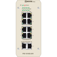 PSI-1010G-24V Booster PoE Switch mit 2x GbE und 8x PoE Ports von Westermo Illustration Front