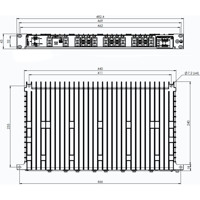 RedFox-5728-E-F16G-T12G-HVHV 19 Zoll Ethernet Switch für Trafostationen und Umspannwerke von Westermo Zeichnung