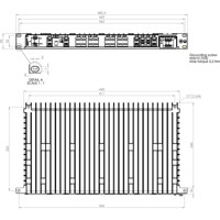 Zeichnung des RedFox-5728-F24G-T4G-LV Managed 19 Zoll Industrie Switch von Westermo
