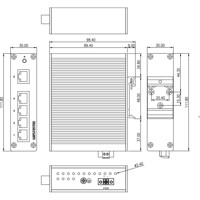SandCat-2305-T5-LV Unmanaged 5-Port Ethernet Switch von Westermo Zeichnung