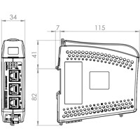 Zeichnung des SandCat-3505-F1G-T4G-LV Unmanaged 5-Port Industrie Switch von Westermo