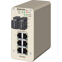SDI-862-SM-SC30 Unmanaged Fast Ethernet Glasfaser Switch mit 6x RJ45 und 2x Singlemode SC Anschlüssen von Westermo Illustration
