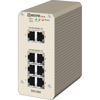 SDI-880 kompakter Unmanaged Netzwerk Switch mit 8x Fast Ethernet Anschlüssen von Westermo Illustration