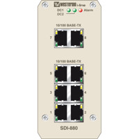 SDI-880 kompakter Unmanaged Netzwerk Switch mit 8x Fast Ethernet Anschlüssen von Westermo Illustration Front