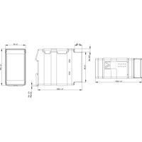 TD-23 LV industrielles Multidrop Modem mit einer seriellen RS-232 und einer RS-422/485 Schnittstelle von Westermo Zeichnung