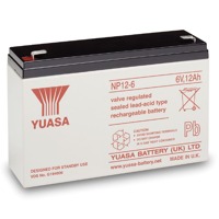 NP12-6 von Yuasa ist eine Blei-Säure USV Austauschbatterie mit 12AH Kapazität und 6V.