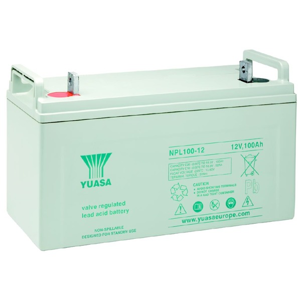 NPL100-12 von Yuasa ist eine Blei-Säure USV Ersatzbatterie mit 100AH Kapazität und 12V.