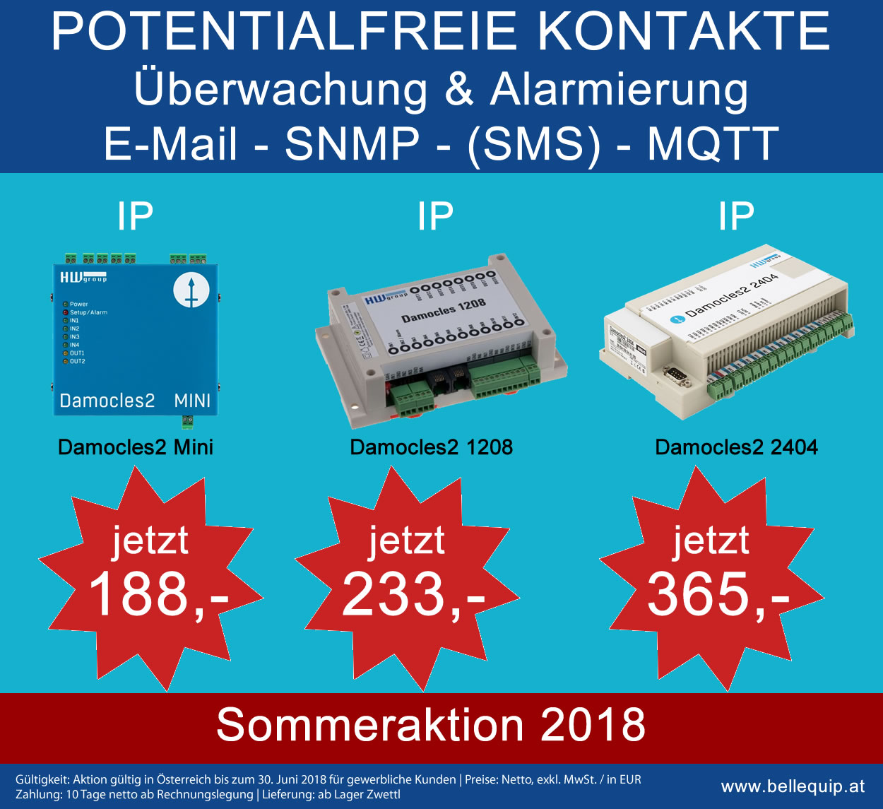 BellEquip Sommeraktion 2018 Potentialfreie Kontakte überwachen