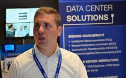 Markus Schuh präsentierte seine Rechenzentrumslösungen vorallem zugeschnitten auf die Teilnehmer der Fachkonferenz Data Center Austria. 