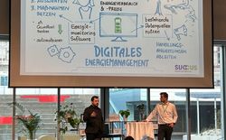 Dass wir mit den LoRaWAN Lösungen perfekt zur Veranstaltung passten, zeigte gleich eine der ersten Folien im großen Plenum zum Thema DIGITALES ENERGIEMANAGEMENT.