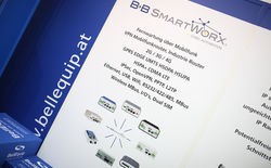 B+B SmartWorx Wandbeschriftung am BellEquip Messestand