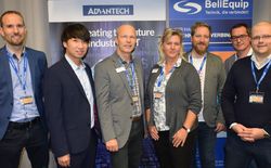 ... wahre Experten als Keyspeaker nominierte. V.l.n.r. Günther Lugauer (BellEquip), Yuan Lee, Jim ten Broeke und Heike Saadatpour (Advantech), Martin Salcher und Manuel Hollaus (Magenta Telekom), Wolfgang Hafenscher (kpibench)